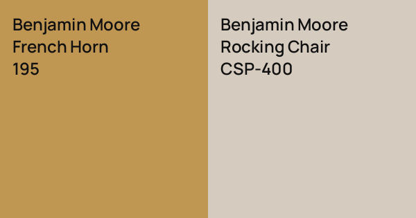 Benjamin Moore French Horn vs. Benjamin Moore Rocking Chair comparison