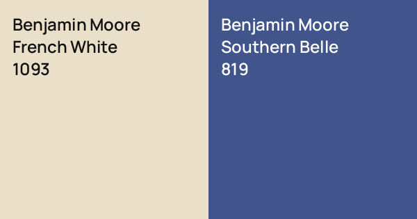 Benjamin Moore French White vs. Benjamin Moore Southern Belle comparison