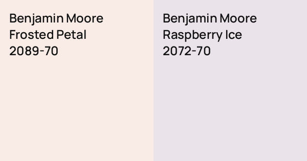 Benjamin Moore Frosted Petal vs. Benjamin Moore Raspberry Ice comparison
