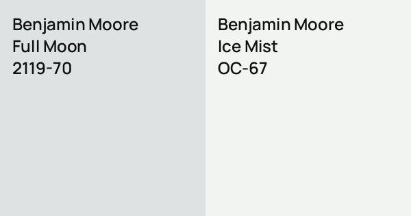 Benjamin Moore Full Moon vs. Benjamin Moore Ice Mist comparison