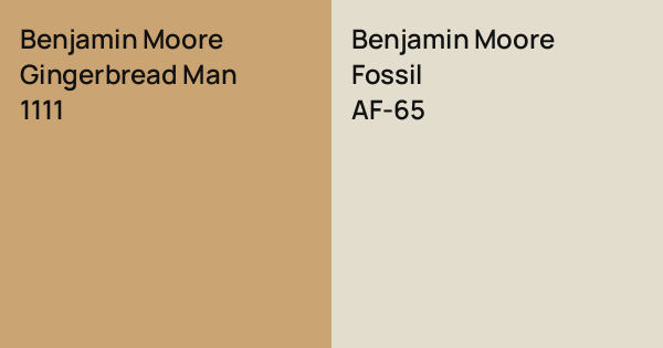 Benjamin Moore Gingerbread Man vs. Benjamin Moore Fossil comparison