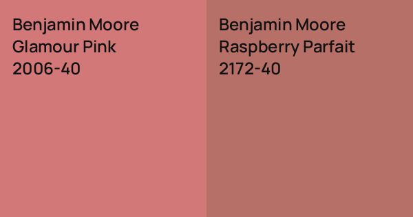 Pink Raspberry Benjamin Moore Benjamin Moore Glamour Pink vs. Benjamin Moore Raspberry Parfait comparison