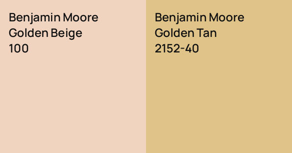 Benjamin Moore Golden Beige vs. Benjamin Moore Golden Tan comparison