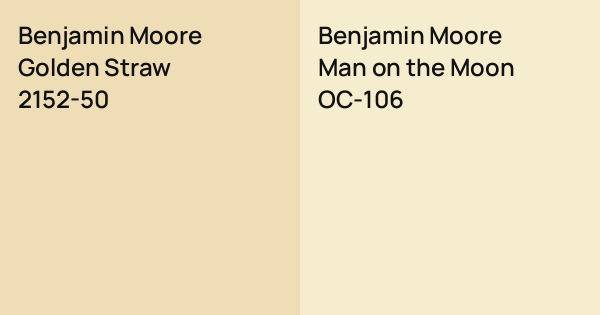 Benjamin Moore Golden Straw vs. Benjamin Moore Man on the Moon comparison