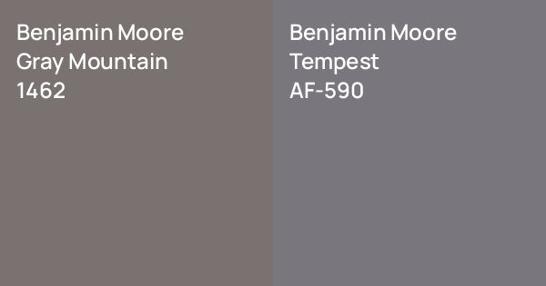 Benjamin Moore Gray Mountain vs. Benjamin Moore Tempest comparison
