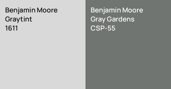 Benjamin Moore Graytint vs. Benjamin Moore Gray Gardens comparison