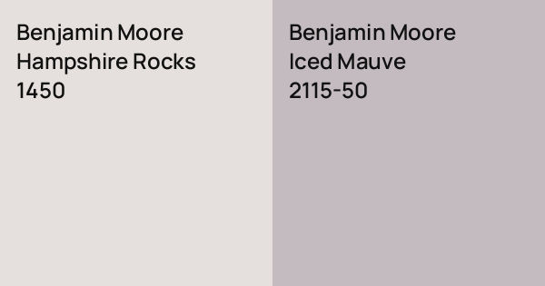 Benjamin Moore Hampshire Rocks vs. Benjamin Moore Iced Mauve comparison
