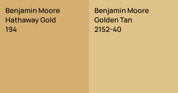Benjamin Moore Hathaway Gold vs. Benjamin Moore Golden Tan comparison