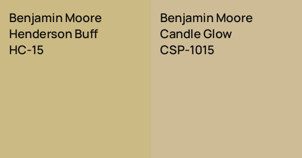 Benjamin Moore Henderson Buff vs. Benjamin Moore Candle Glow comparison
