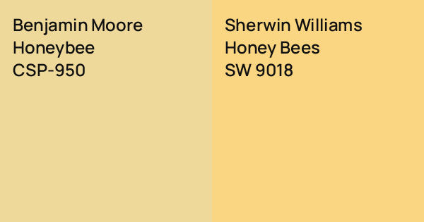 Benjamin Moore Honeybee vs. Sherwin Williams Honey Bees comparison
