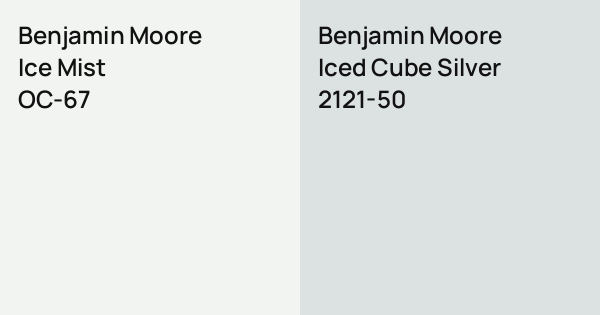Benjamin Moore Ice Mist vs. Benjamin Moore Iced Cube Silver comparison