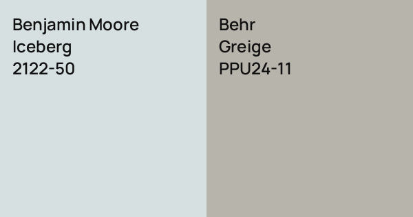 Benjamin Moore Iceberg vs. Behr Greige comparison
