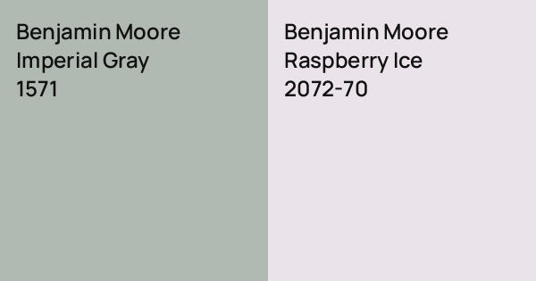 Benjamin Moore Imperial Gray vs. Benjamin Moore Raspberry Ice comparison