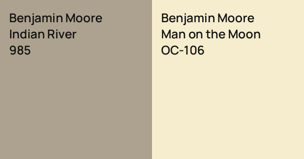 Benjamin Moore Indian River vs. Benjamin Moore Man on the Moon comparison