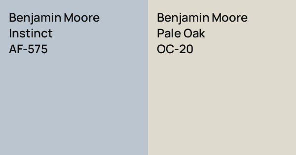 Benjamin Moore Instinct vs. Benjamin Moore Pale Oak comparison