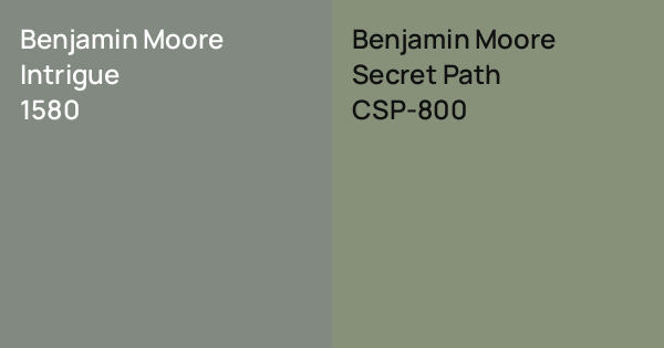 Benjamin Moore Intrigue vs. Benjamin Moore Secret Path comparison