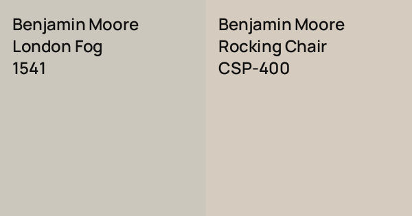 Benjamin Moore London Fog vs. Benjamin Moore Rocking Chair comparison
