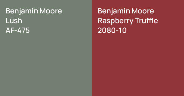 Benjamin Moore Lush vs. Benjamin Moore Raspberry Truffle comparison