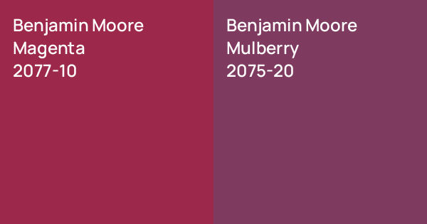 Benjamin Moore Magenta vs. Benjamin Moore Mulberry comparison