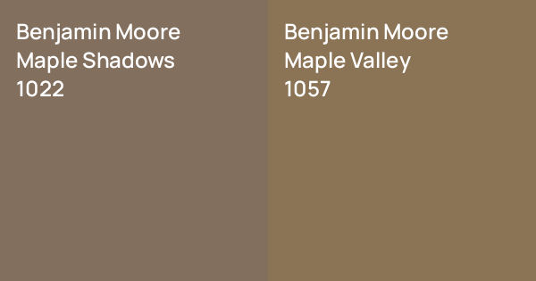Benjamin Moore Maple Shadows vs. Benjamin Moore Maple Valley comparison
