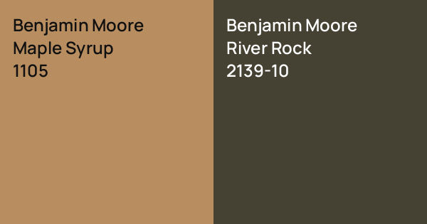 Benjamin Moore Maple Syrup vs. Benjamin Moore River Rock comparison