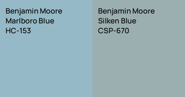 Malboro Color Code Benjamin Moore Marlboro Blue vs. Benjamin Moore Silken Blue comparison