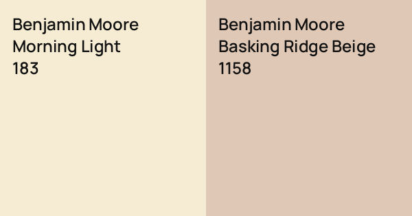 Benjamin Moore Morning Light vs. Benjamin Moore Basking Ridge Beige ...