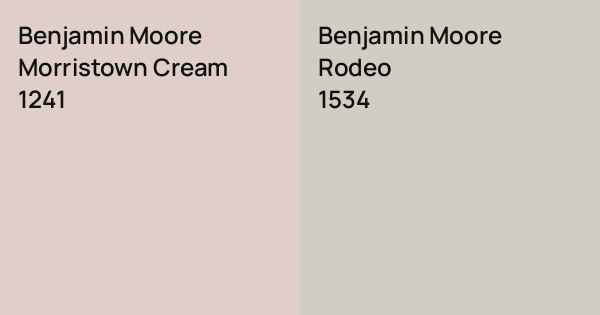 Benjamin Moore Morristown Cream vs. Benjamin Moore Rodeo comparison