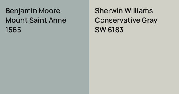 Benjamin Moore Mount Saint Anne vs. Sherwin Williams Conservative Gray ...