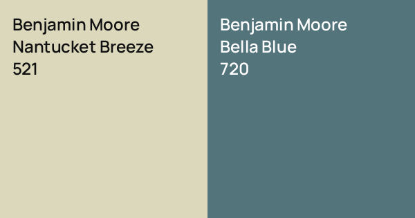 Benjamin Moore Nantucket Breeze vs. Benjamin Moore Bella Blue comparison