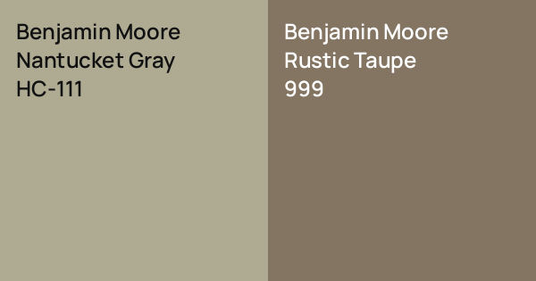 Benjamin Moore Nantucket Gray vs. Benjamin Moore Rustic Taupe comparison