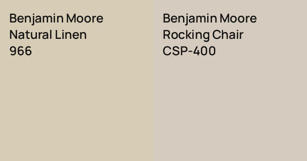 Benjamin Moore Natural Linen vs. Benjamin Moore Rocking Chair comparison