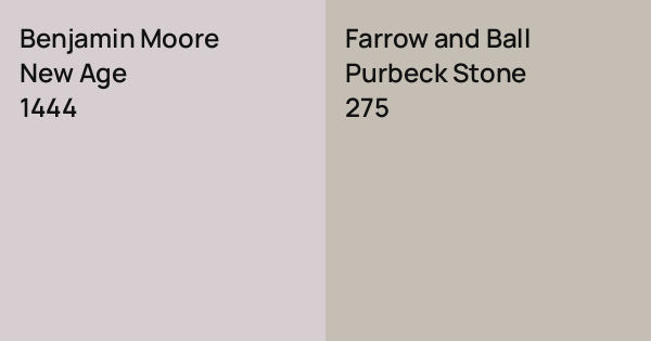 Benjamin Moore New Age vs. Farrow and Ball Purbeck Stone comparison