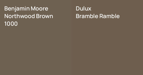 Benjamin Moore Northwood Brown vs. Dulux Bramble Ramble comparison