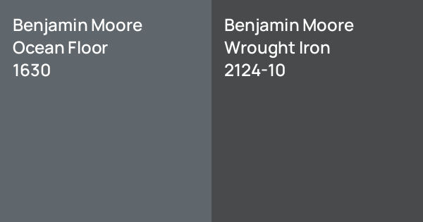 Benjamin Moore Ocean Floor vs. Benjamin Moore Wrought Iron comparison