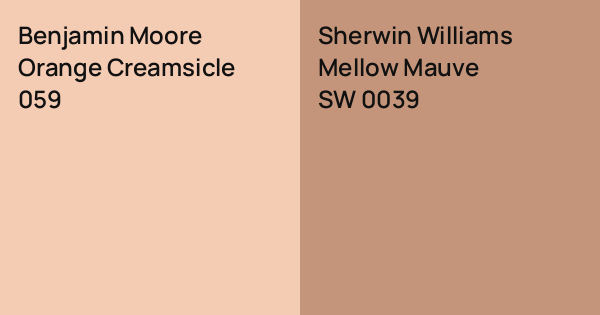 Benjamin Moore Orange Creamsicle vs. Sherwin Williams Mellow Mauve ...