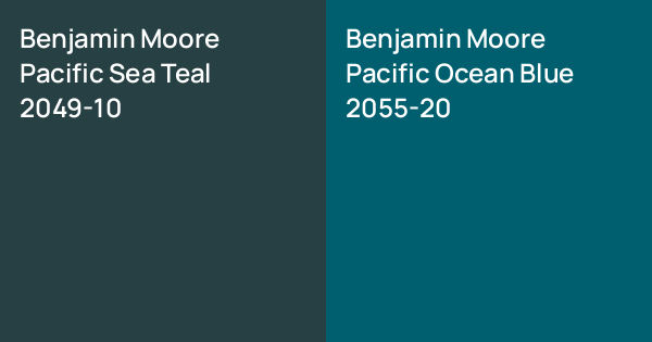 Benjamin Moore Pacific Sea Teal vs. Benjamin Moore Pacific Ocean Blue ...