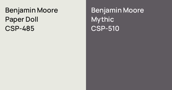 Paper Mythic Benjamin Moore Paper Doll vs. Benjamin Moore Mythic comparison