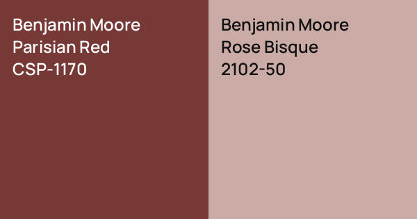 Benjamin Moore Parisian Red vs. Benjamin Moore Rose Bisque comparison