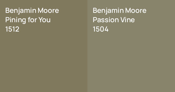 Benjamin Moore Pining for You vs. Benjamin Moore Passion Vine comparison