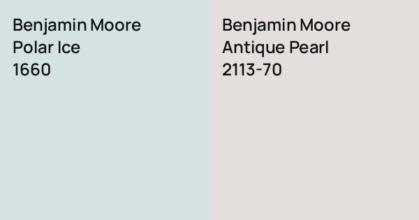 Benjamin Moore Polar Ice vs. Benjamin Moore Antique Pearl comparison