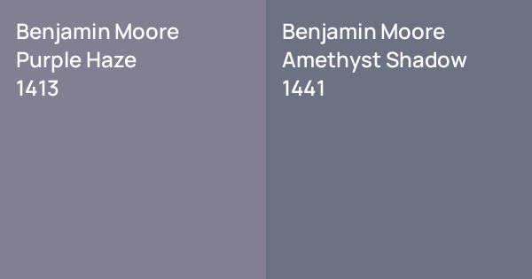 Benjamin Moore Purple Haze vs. Benjamin Moore Amethyst Shadow comparison