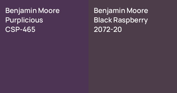 Benjamin Moore Purplicious vs. Benjamin Moore Black Raspberry comparison