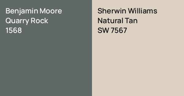 Quarry Color Benjamin Moore Quarry Rock vs. Sherwin Williams Natural Tan comparison