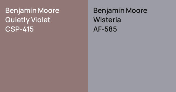 Benjamin Moore Quietly Violet vs. Benjamin Moore Wisteria comparison