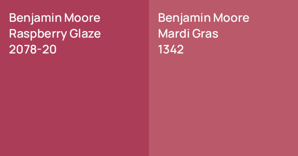 Benjamin Moore Raspberry Glaze vs. Benjamin Moore Mardi Gras comparison