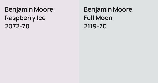 Benjamin Moore Raspberry Ice vs. Benjamin Moore Full Moon comparison