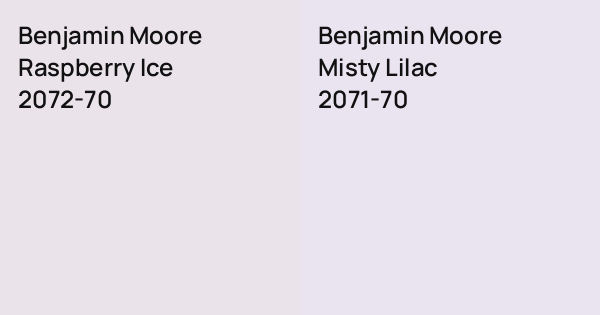 Benjamin Moore Raspberry Ice vs. Benjamin Moore Misty Lilac comparison