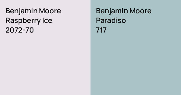 Benjamin Moore Raspberry Ice vs. Benjamin Moore Paradiso comparison