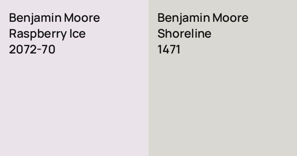 Benjamin Moore Raspberry Ice vs. Benjamin Moore Shoreline comparison